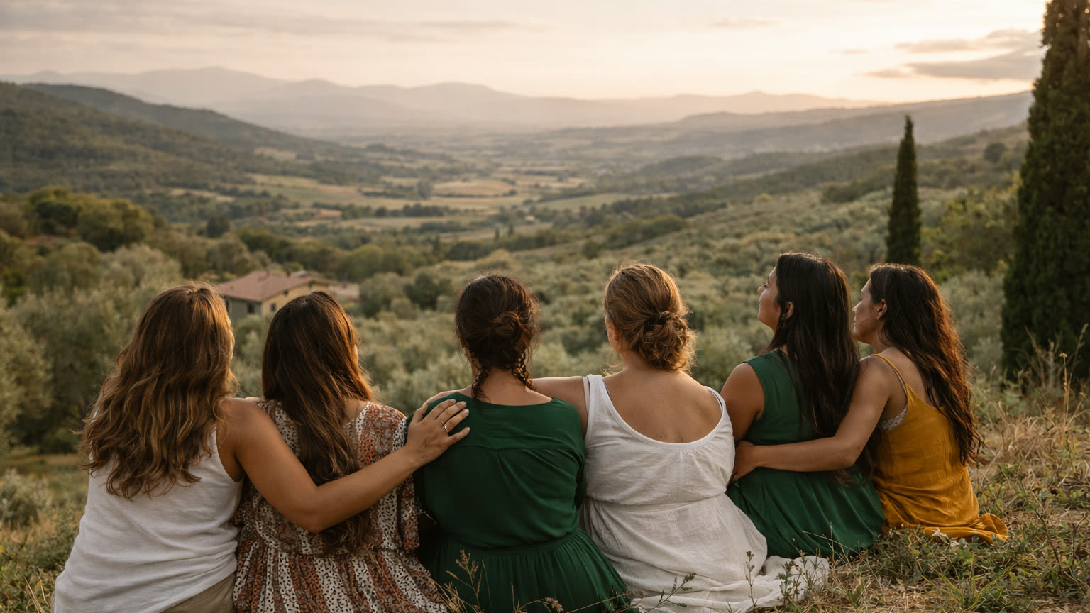 Atardecer sobre la campiña toscana
